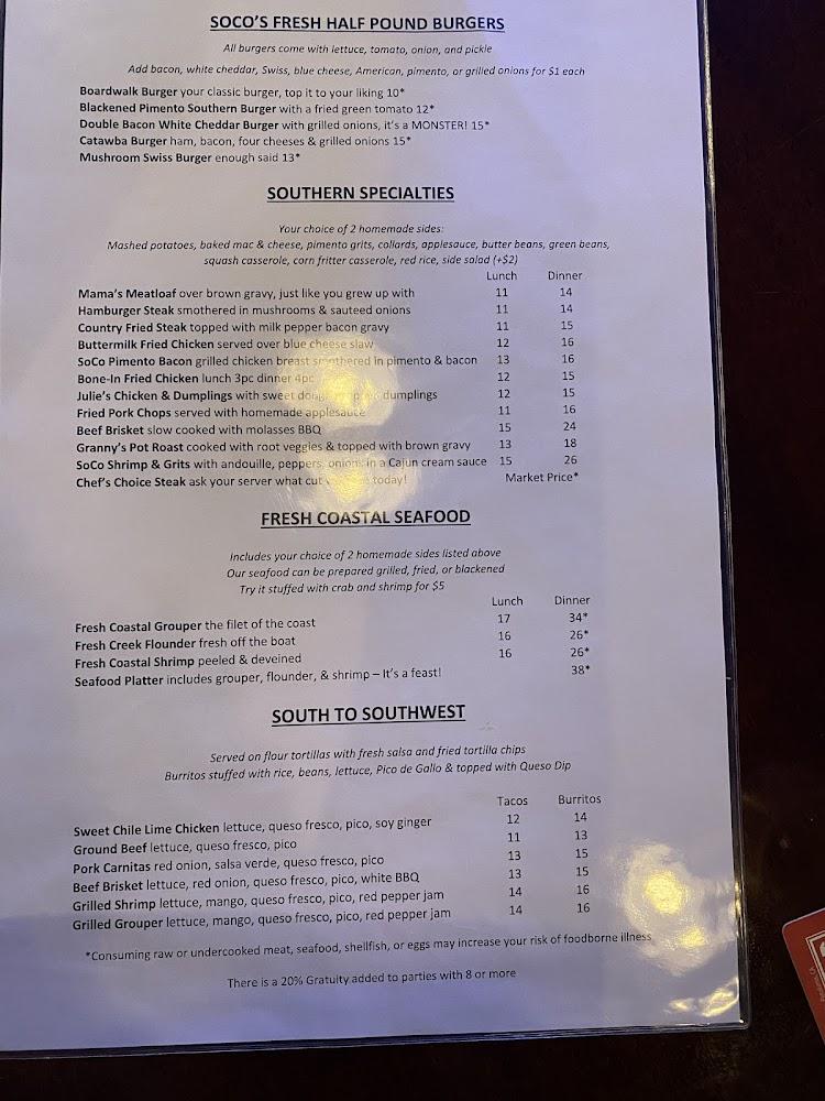 SoCo Grille Menu image 3
